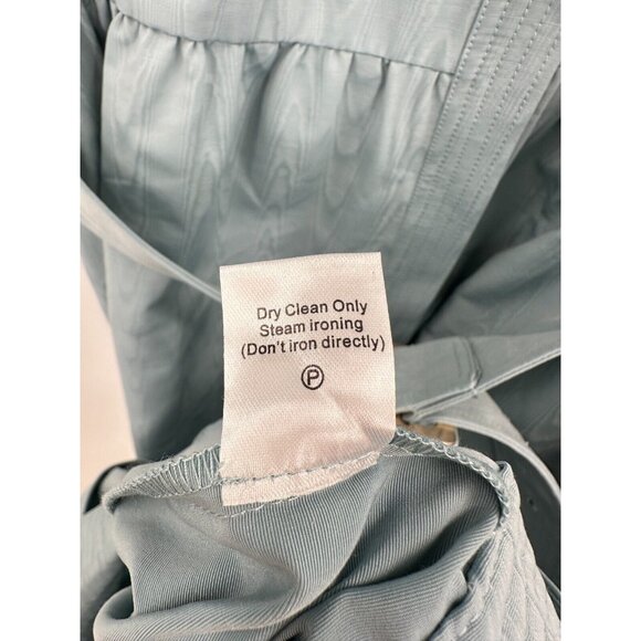 Tuckernuck Slate Blue Chloe Midi Dress sz M Belted NWT A-Line Collared Button - Picture 3 of 5